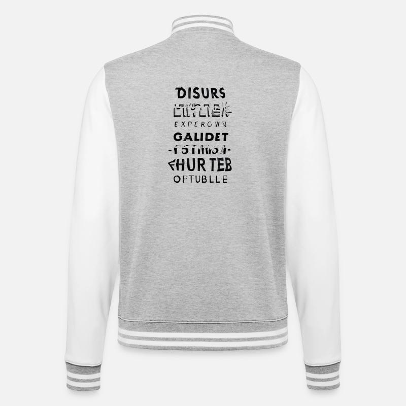 Glitch text cascade - College Sweat Jacket - heather grey/white