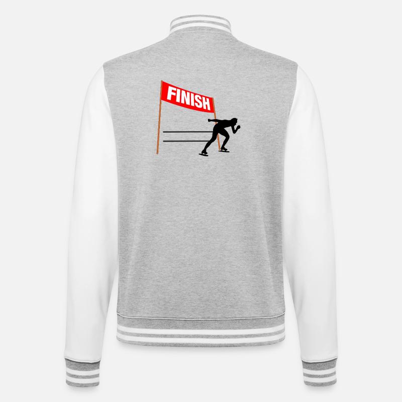 Skating Finish Custom - College Sweat Jacket - heather grey/white