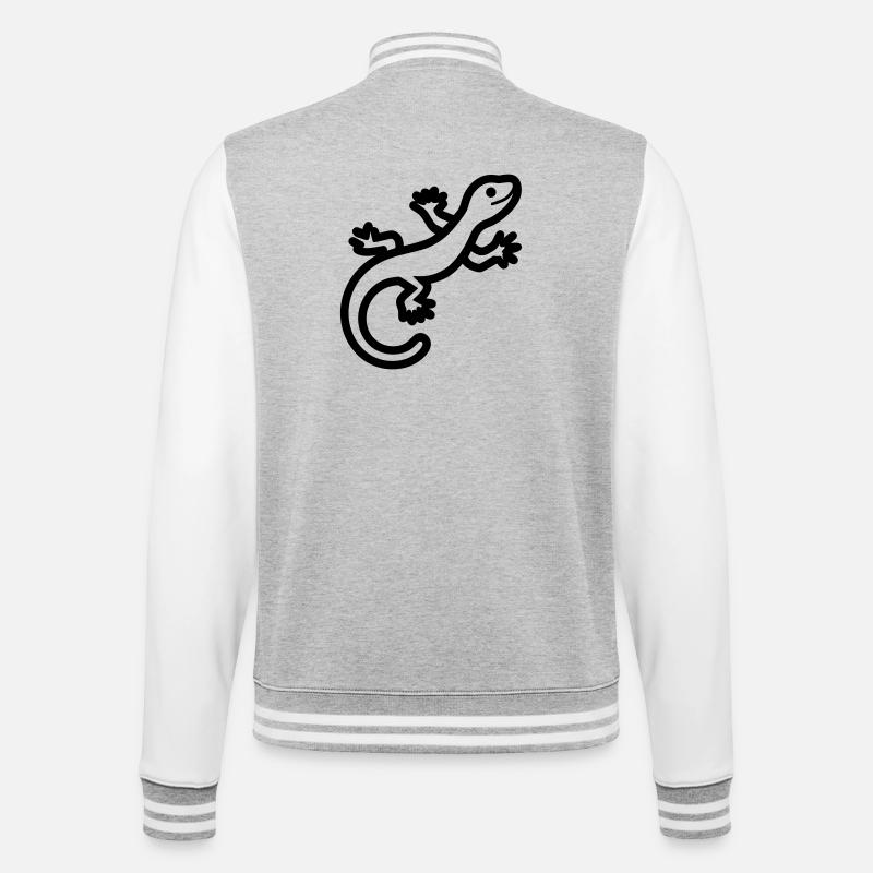 lizard - College Sweat Jacket - heather grey/white
