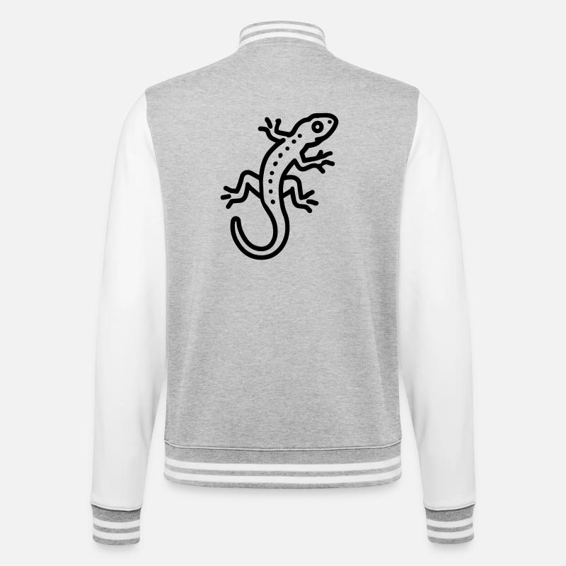 lizard - College Sweat Jacket - heather grey/white