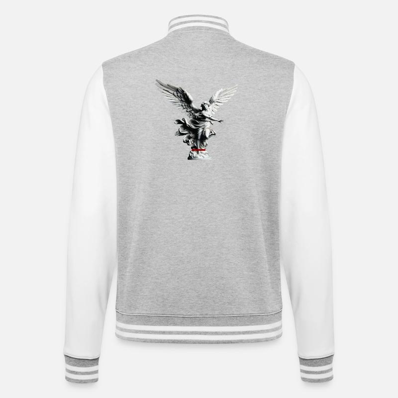Angel Statue Black & White Elegance - College Sweat Jacket - heather grey/white