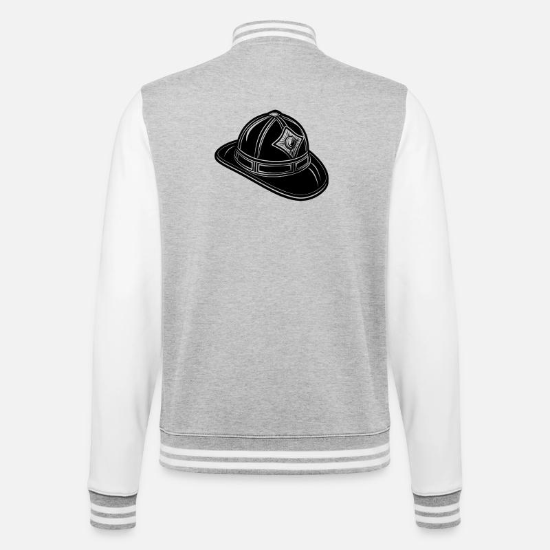 Fireman hat - College Sweat Jacket - heather grey/white