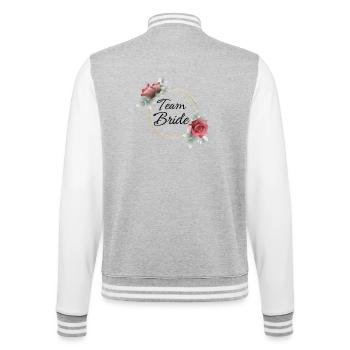 Team Bride Matching - College Sweat Jacket - heather grey/white - Back - Marisol (170cm)