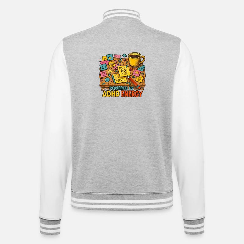 ADHD Energy Creative Desk - College Sweat Jacket - heather grey/white