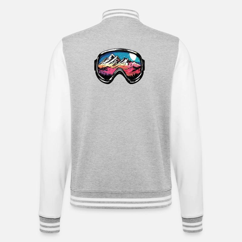 Ski Goggles Mountains Ski - College Sweat Jacket - heather grey/white