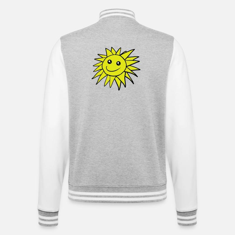 Sun Smile Face Suns - College Sweat Jacket - heather grey/white