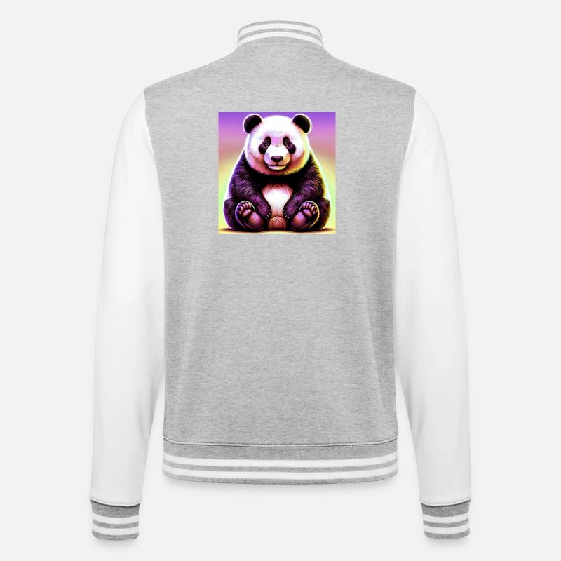 panda - Veste Teddy - gris chiné / blanc