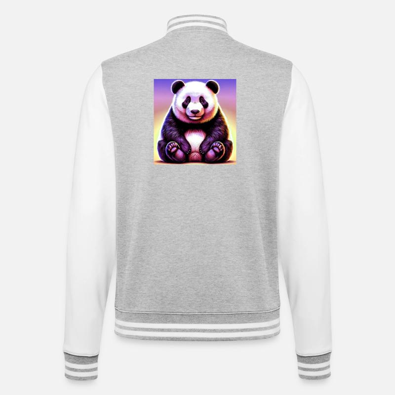 panda - Veste Teddy - gris chiné / blanc