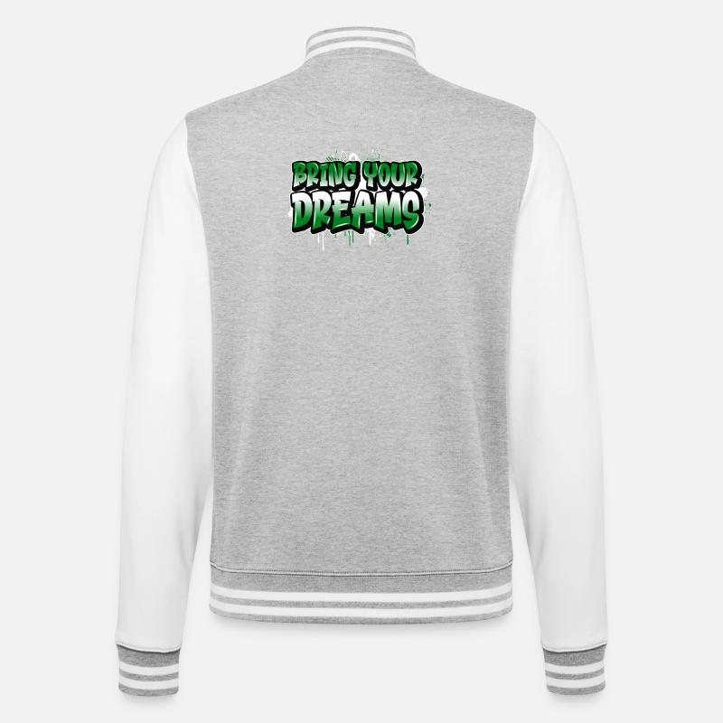 Bring Your Dreams Graffiti - Veste Teddy - gris chiné / blanc