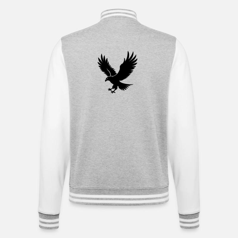 Flying Eagle - College Sweat Jacket - heather grey/white