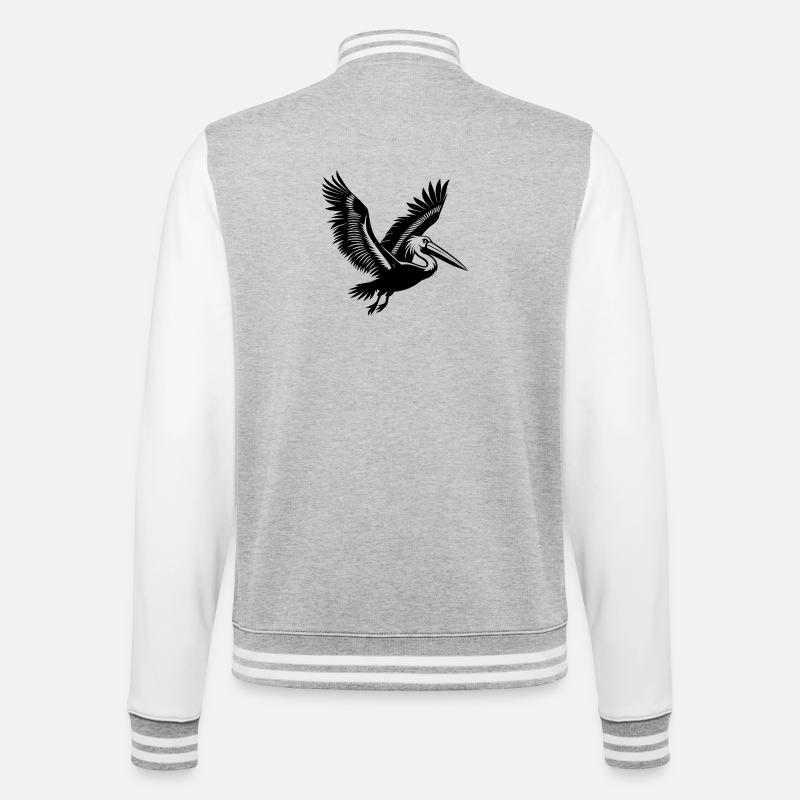 Flying Pelican - College Sweat Jacket - heather grey/white