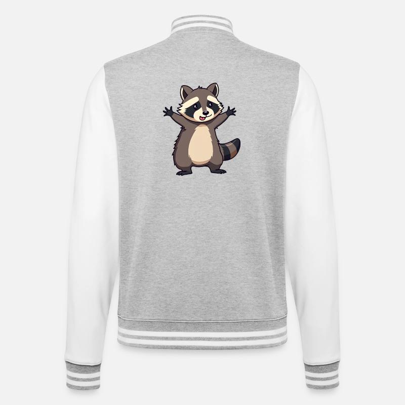 Raton laveur - Veste Teddy - gris chiné / blanc