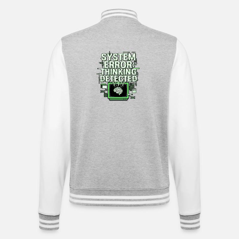 System Error - College-Sweatjacke - Grau meliert/Weiß