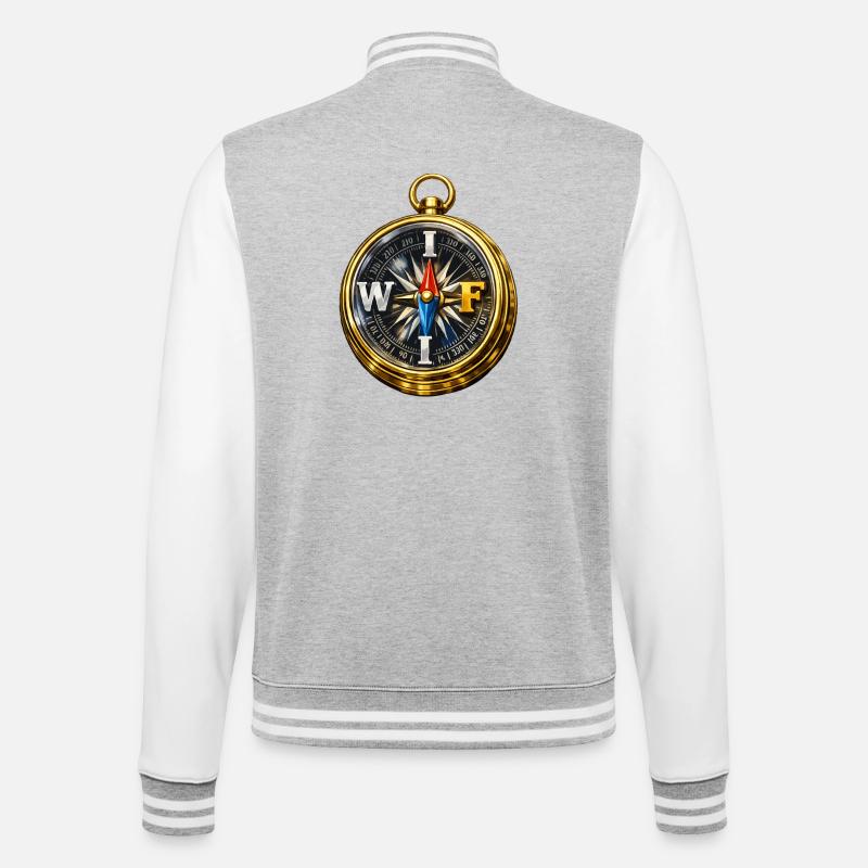 Compass with WIFI - College Sweat Jacket - heather grey/white