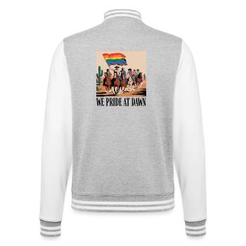 Pride Cowboy Rodeo Parade - College Sweat Jacket - heather grey/white - Back - Marisol (170cm)