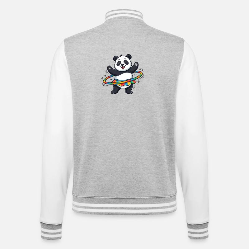 Rainbow Panda Hula-Hoop - College Sweat Jacket - heather grey/white
