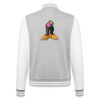 PROFIL GENOMMEN - College-Sweatjacke - Grau meliert/Weiß - Hinten - Marisol (170cm)