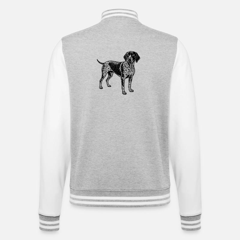 German shorthaired pointer - College Sweat Jacket - heather grey/white