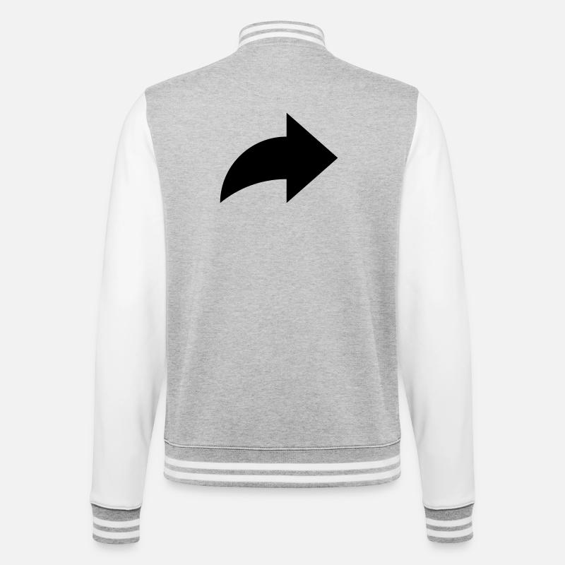 Pfeil, share - College-Sweatjacke - Grau meliert/Weiß
