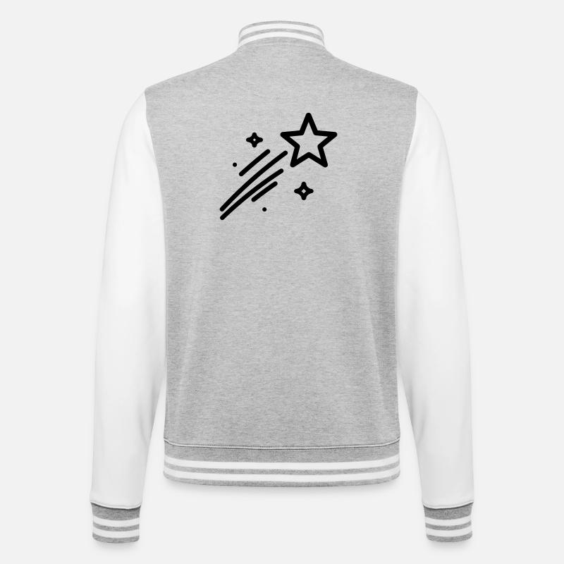 Sternschnuppe - College-Sweatjacke - Grau meliert/Weiß