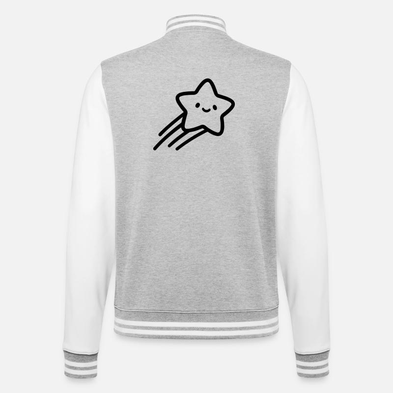 Sternschnuppe - College-Sweatjacke - Grau meliert/Weiß