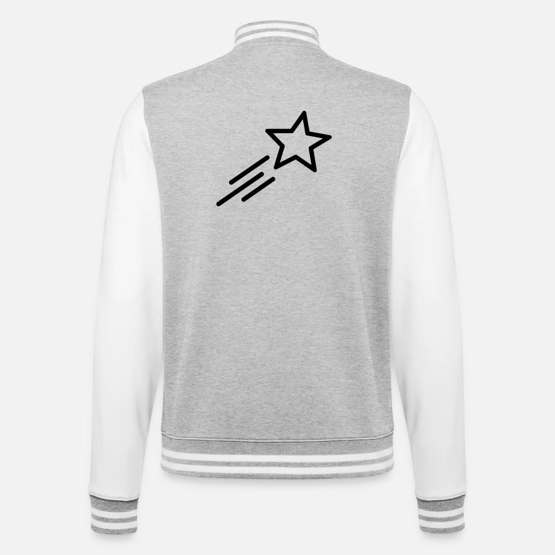 Sternschnuppe - College-Sweatjacke - Grau meliert/Weiß