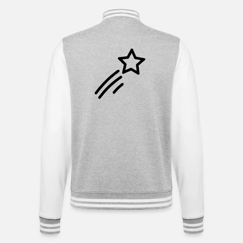 Sternschnuppe - College-Sweatjacke - Grau meliert/Weiß