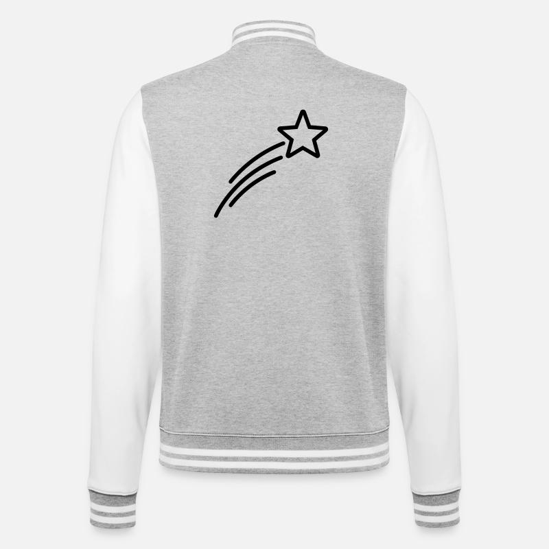 Sternschnuppe - College-Sweatjacke - Grau meliert/Weiß
