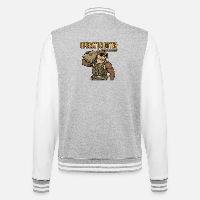 Operator Otter - College Sweat Jacket - heather grey/white