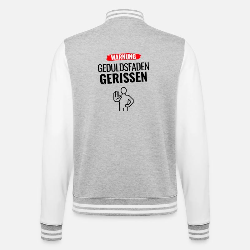 Warnung Humor Statement - College-Sweatjacke - Grau meliert/Weiß