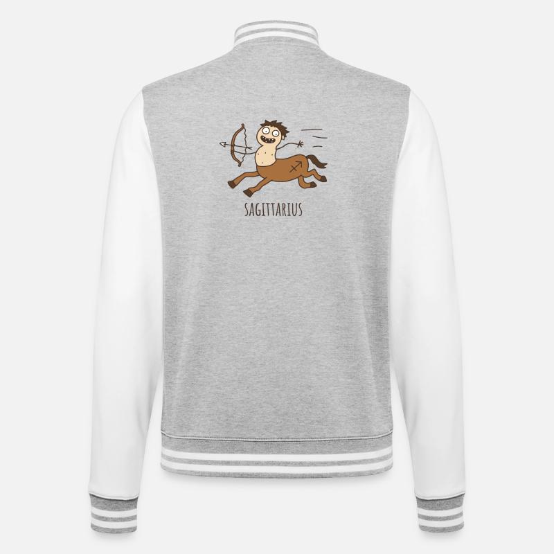 Sagittarius Horoscope Doodle - College Sweat Jacket - heather grey/white