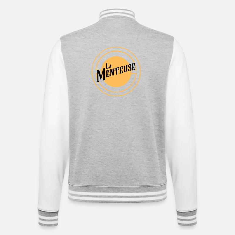 La Menteuse - Veste Teddy - gris chiné / blanc