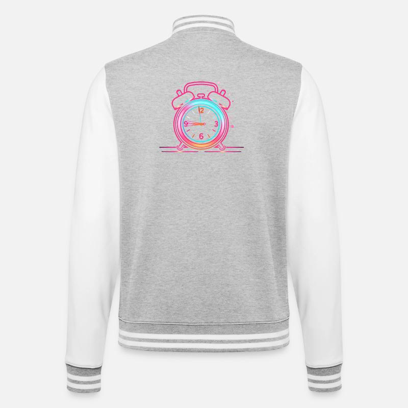 Retro Bell Clock - College Sweat Jacket - heather grey/white