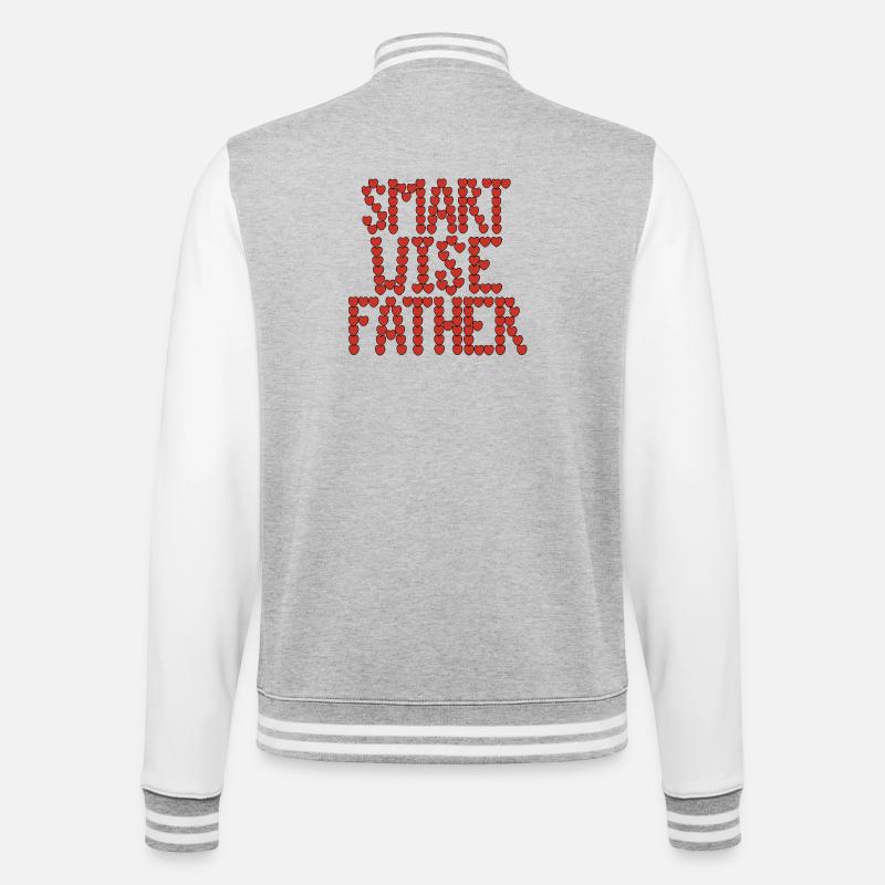 Smart wise father - College Sweat Jacket - heather grey/white