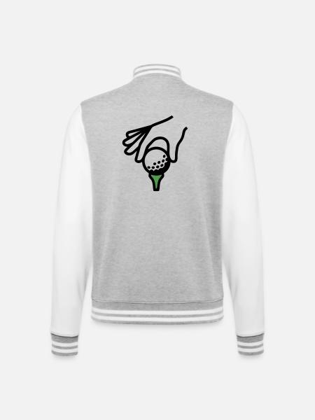 Golfball Abschlag Tee Golfsport Golfclub Golfer - College-Sweatjacke - Grau meliert/Weiß
