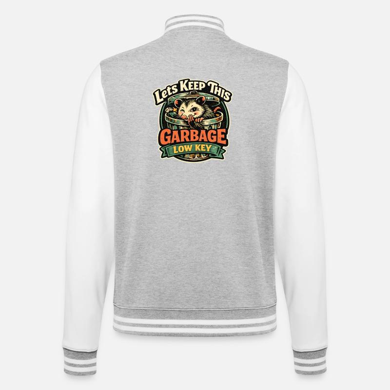 Garbage Low Key Waschbär - College-Sweatjacke - Grau meliert/Weiß