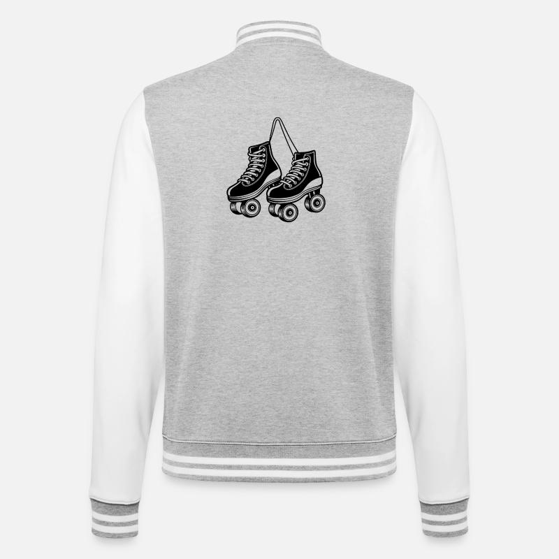 Hanging Roller Skates - College Sweat Jacket - heather grey/white
