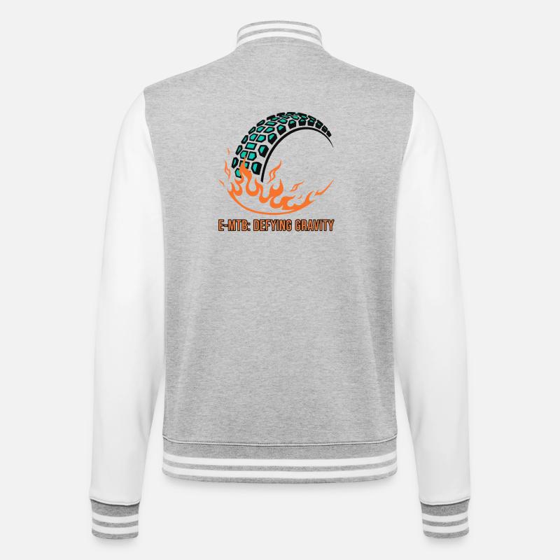 E-MTB Defying Gravity Flame Tire - College Sweat Jacket - heather grey/white