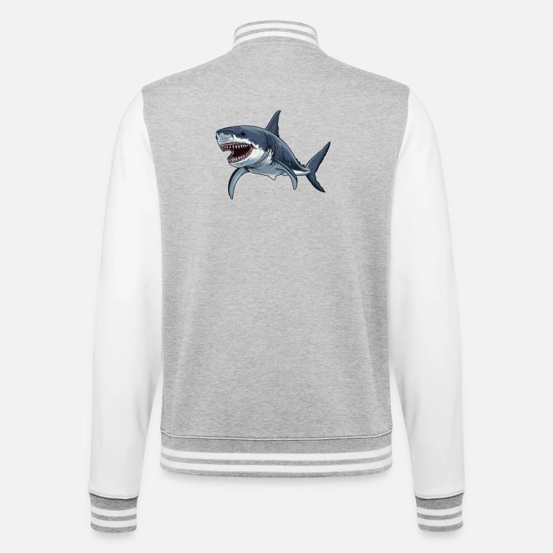 Requins Requin - Veste Teddy - gris chiné / blanc