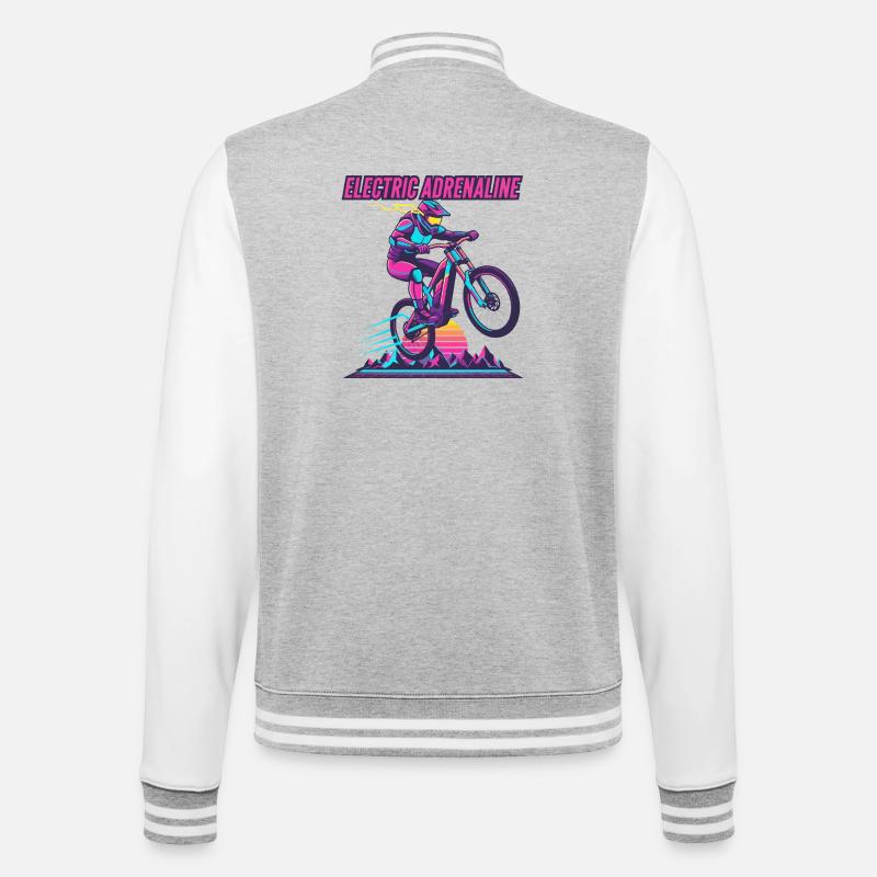 Electric Adrenaline Synthwave E-MTB - College Sweat Jacket - heather grey/white