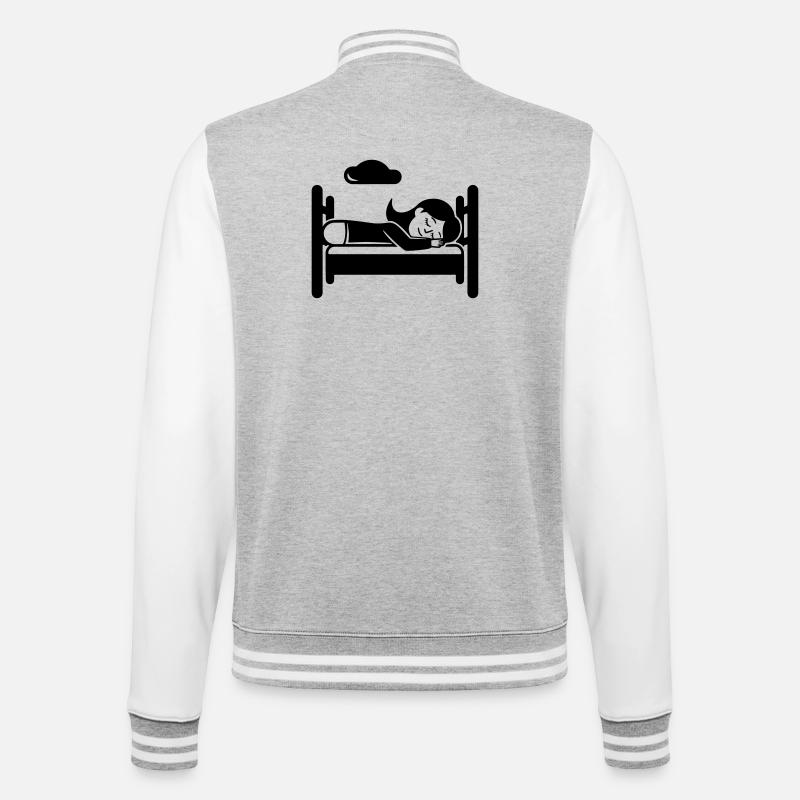 Sleeping Tired - College Sweat Jacket - heather grey/white