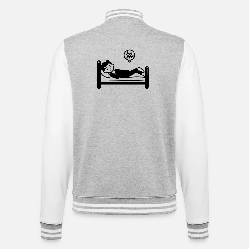 Sleeping Bed - College Sweat Jacket - heather grey/white