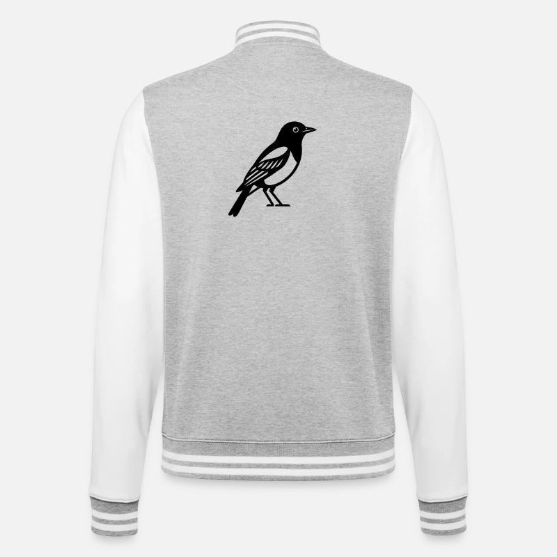 Oiseau - Veste Teddy - gris chiné / blanc