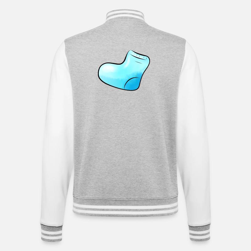 blue sock - College Sweat Jacket - heather grey/white