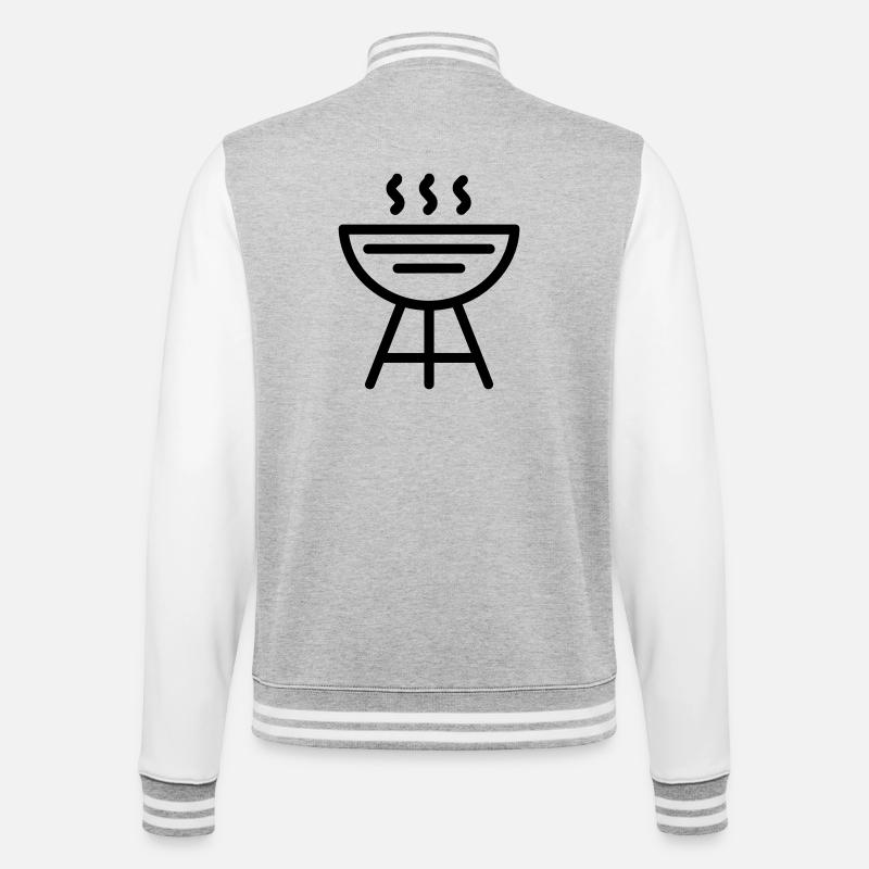 BBQ - College Sweat Jacket - heather grey/white
