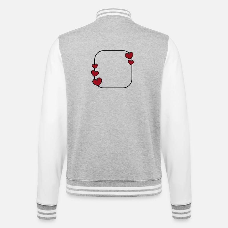 Heart Frame - College Sweat Jacket - heather grey/white