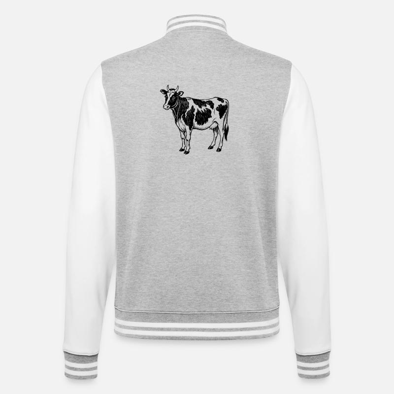 Holstein - College Sweat Jacket - heather grey/white