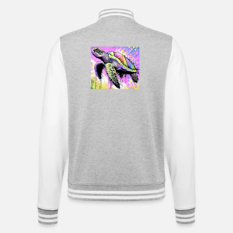 turtle - College Sweat Jacket - heather grey/white