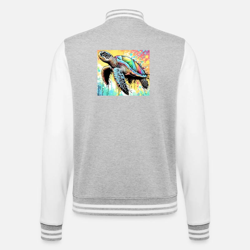 turtle - College Sweat Jacket - heather grey/white
