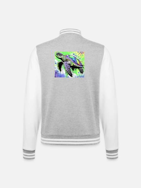 turtle - College Sweat Jacket - heather grey/white